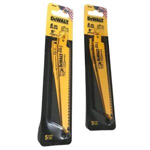 Dewalt 6 In 6 TPI Bi-Metal Reciprocating Blades 2 Pack 5 DW4802 10 Blades